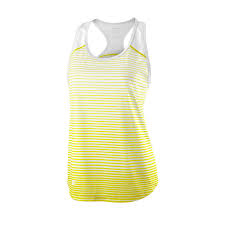 W TEAM STRIPED TANK SAFETY YEL-WH